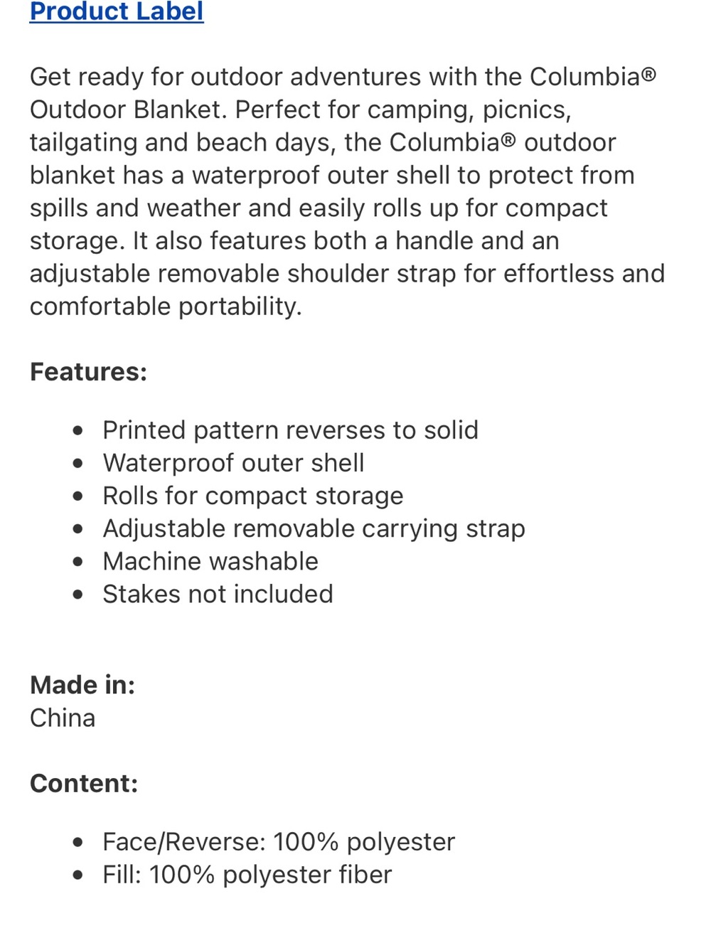 Columbia Outdoor Blanket Bag — Teal Mountain Print - Picture 7 of 8